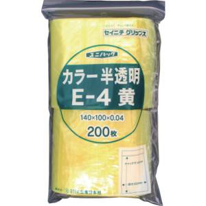 生産日本社 セイニチ E-4-CY ユニパック E-4 黄 140×100×0.04 200枚入