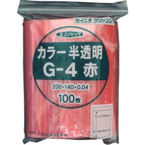 生産日本社 セイニチ G-4 ユニパックカラー半透明 140×200mm 赤