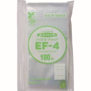 生産日本社 セイニチ EF-4-100 ユニパック バイオEチャック規格品 チャック付ポリエチレン袋 EF-4 170×120×0.04