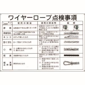 日本緑十字社 日本緑十字社 84104 クレーン標識 ワイヤーロープ点検事項 KY-104 600×900mm エンビ