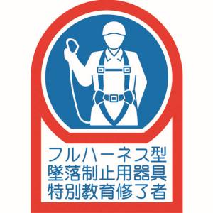 日本緑十字社 日本緑十字社 233128 ヘルメット用ステッカー フルハーネス型墜落制止用器具特別教育修了者 HL-128 35×25mm 10枚組 オレフィン