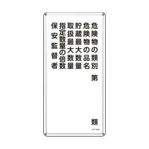 日本緑十字社 日本緑十字社 53416 消防 危険物標識 危険物の類別 保安監督者 KHT-16SS 600×300mm ステンレス