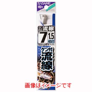 ささめ針 SASAME ささめ針 ケン付流線 白 糸付 6号 ハリス 1 AA101