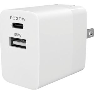 オウルテック オウルテック OWL-APD20C1A1-WH コンパクト&高出力 しかも2台同時充電 USB Type-C & Type-A搭載ACアダプター