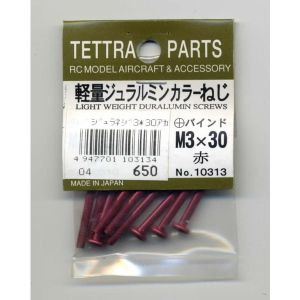 テトラ TETTRA テトラ 軽量ジュラルミンカラーネジ +バインドM3-30 赤 10313