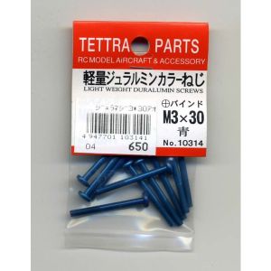 テトラ TETTRA テトラ 軽量ジュラルミンカラーネジ +バインドM3-30 青 10314