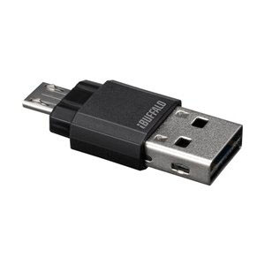 バッファロー BUFFALO スマートフォン/タブレット/PC対応 microSD専用カードリーダー/ライター ブラック BSCRUM04BK