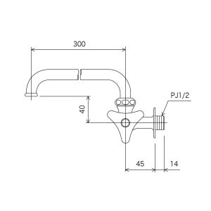 KVK KVK K10R30 横自在水栓300 P付