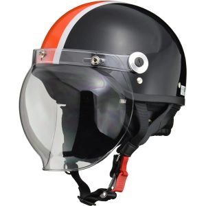 リード工業 LEAD リード工業 CR-760 バブルシールド付ハーフヘルメット ブラック×オレンジ フリーサイズ LEAD