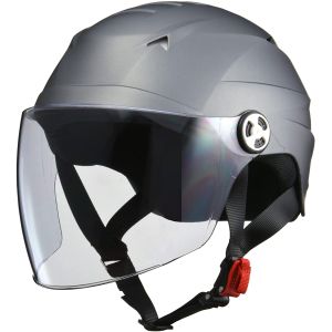 リード工業 LEAD リード工業 RE-40 スモーキーシルバ シールド付ハーフヘルメット LEAD