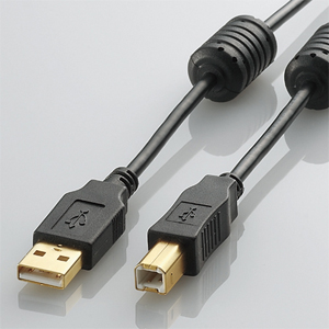 エレコム(ELECOM) USB2.0ケーブル/A-Bタイプ/フェライトコア付/0.7m/ブラック U2C-BF07BK