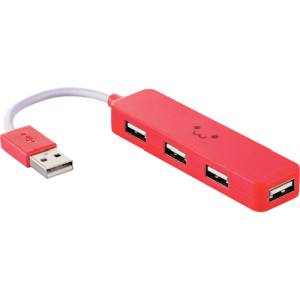 エレコム ELECOM エレコム U2H-SN4NBF1RD 4ポート USB2.0ハブ(コンパクトタイプ) レッド
