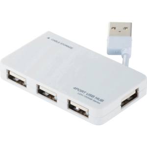エレコム ELECOM エレコム U2H-YKN4BWH 4ポート USB2.0ハブ(ケーブル収納タイプ) ホワイト