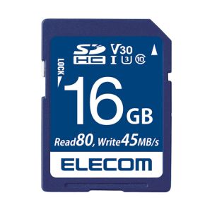 ELECOM エレコム エレコム MF-FS016GU13V3R SDHCカード データ復旧サービス付 ビデオスピードクラス対応 UHS-I U3 80MB s 16GB