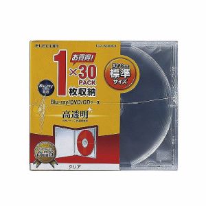 エレコム(ELECOM) CD/DVDプラケース/1枚収納/30パック/クリア CCD-JSCN30CR