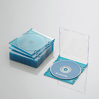 エレコム ELECOM CD/DVDスリムプラケース/1枚収納/10パック/クリアブルー CCD-JSCS10CBU