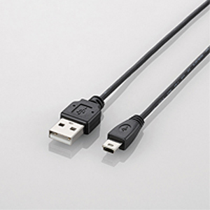 エレコム(ELECOM) USB2.0ケーブル/A-miniBタイプ/極細/2m/ブラック U2C-MXN20BK