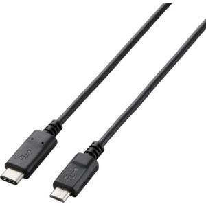 エレコム(ELECOM) USB2.0ケーブル/C-microBタイプ/認証品/3A出力/1.0m/ブラック U2C-CMB10NBK