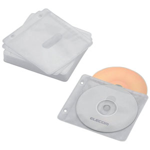 ELECOM エレコム エレコム CCD-NBWB60WH Blu-ray CD DVD対応 不織布ケース 2穴付 60枚収納 ホワイト