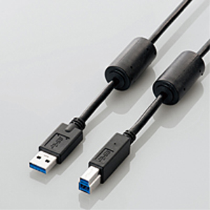 エレコム(ELECOM) USB3.0ケーブル/A-Bタイプ/フェライトコア/3m/ブラック USB3-BF30BK