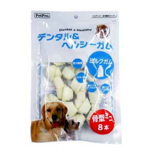 ペットプロジャパン PetPro ペットプロ デンタル&ヘルシーガム ミルクガム 骨型ミニ8本 犬 おやつ
