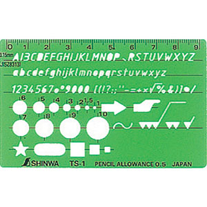 シンワ測定 SHINWA シンワ測定 66034 テンプレート TS-A 一般総合定規 カードタイプ 3枚組