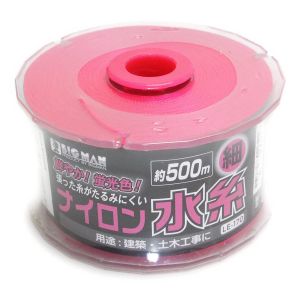 ビックマン Bigman リール巻ナイロン水糸 細 0.5mmｘ500m ピンク LE-170