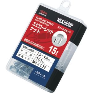 ロブテックス LOBTEX ロブテックス NSK8RMP エビ ローレットナット 薄頭 スチール製 エコパック 板厚4.0 M8X1.25 15個入