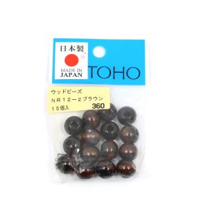 トーホー トーホー ウッドビーズ 12mm ブラウン 15個入 NR12-2