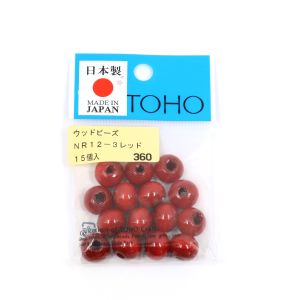 トーホー トーホー ウッドビーズ 12mm レッド 15個入 NR12-3