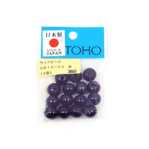 トーホー トーホー ウッドビーズ 12mm 紫 15個入 NR12-23