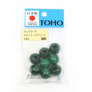 トーホー トーホー ウッドビーズ 16mm グリーン 8個入 NR16-4