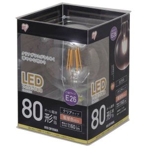 アイリスオーヤマ IRIS LEDフィラメント電球 ボール球タイプ80形 電球色 クリアタイプ LDG9L-G-FC