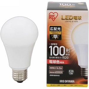 アイリスオーヤマ IRIS アイリスオーヤマ LDA14L-G-10T5 LED電球 E26 広配光 100形相当 電球色