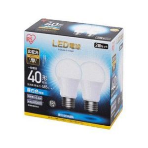 アイリスオーヤマ IRIS LED電球 E26 広配光 40形相当 昼白色 2個セット LDA4N-G-4T52P