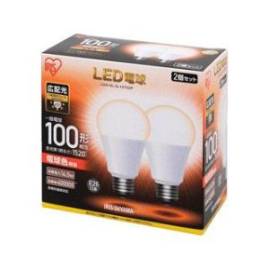 アイリスオーヤマ IRIS LED電球 E26 広配光 100形相当 電球色 2個セット LDA14L-G-10T52P
