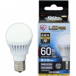アイリスオーヤマ IRIS LED電球 E17 広配光 60形相当 昼白色 LDA7N-G-E17-6T5