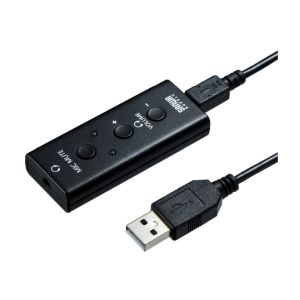 サンワサプライ SANWA SUPPLY サンワサプライ MM-ADUSB4N USBオーディオ変換アダプタ 4極 ヘッドセット用