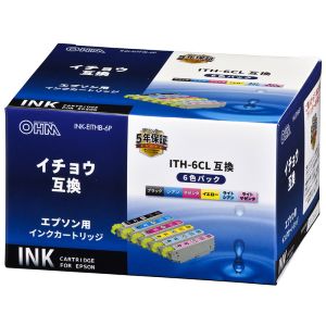 オーム電機 OHM オーム電機 INK-EITHB-6P エプソン互換 イチョウ 6色パック 01-4307