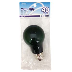 オーム電機 OHM オーム電機 白熱カラー電球 E26 40W グリーン 04-6002 LB-PS5640-CG