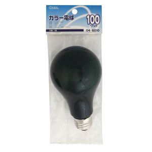オーム電機 OHM オーム電機 白熱カラー電球 E26 100W グリーン 04-6010 LB-PS7600-CG