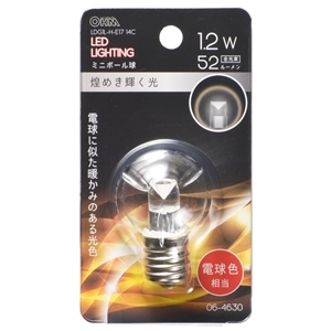 オーム電機 OHM オーム電機 LDG1L-H-E17 14C LEDミニボール球装飾用 G30 E17 1.2W 52lm クリア電球色 06-4630