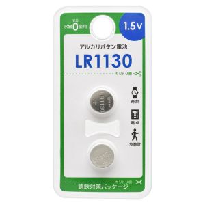 オーム電機 OHM オーム電機 LR1130B2P アルカリボタン電池 LR1130 2個入 084138