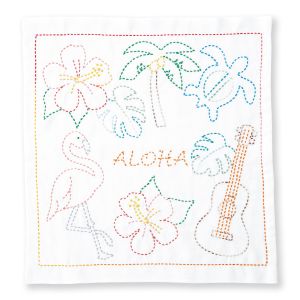 オリムパス オリムパス 刺し子キット 世界を旅する花ふきん ALOHA 390