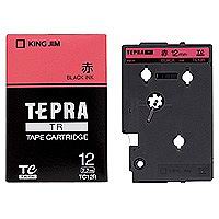 キングジム KING JIM キングジム TC12R テプラTRテープ カラーラベル 赤 黒文字 12mm幅
