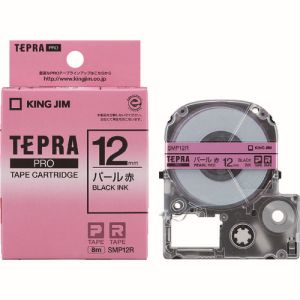 キングジム KING JIM キングジム SMP12R テプラPRO テープカートリッジテープ パール色テープ 赤/黒文字