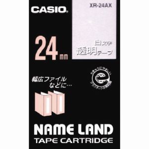 カシオ CASIO カシオ XR-24AX ネームランド用透明テープに白文字24mm