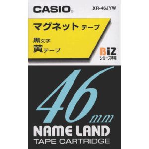 カシオ CASIO カシオ XR-46JYW ネームランド用マグネット白テープに黄文字46mm