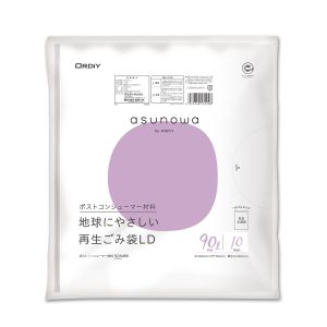 オルディ ORDIY オルディ ASW-50PCR-LW90-10 再生ごみ袋90L 0.04mm乳白半透明