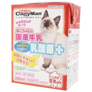 ドギーマンハヤシ DoggyMan ドギーマン ねこちゃんの国産牛乳 乳酸菌プラス 200ml